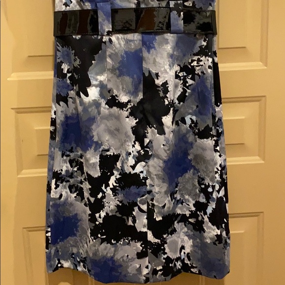 Dress Barn Size 6 Dress w/belted waist Blue Black - Picture 6 of 8